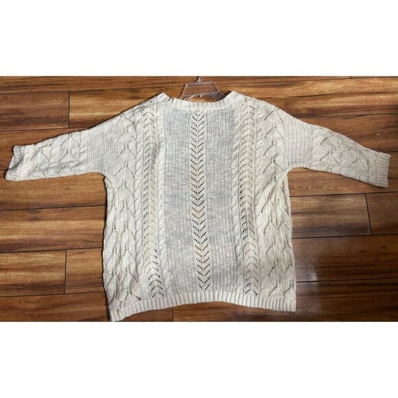 Pink Republic Beige Open-Front Knit Cardigan Sweater Women's Small Neutral Light - Picture 7 of 10